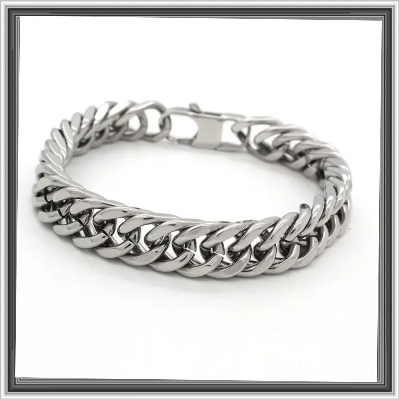 GELANG TANGAN TITANIUM RANTAI BESAR PRIA MACHO TERBARU