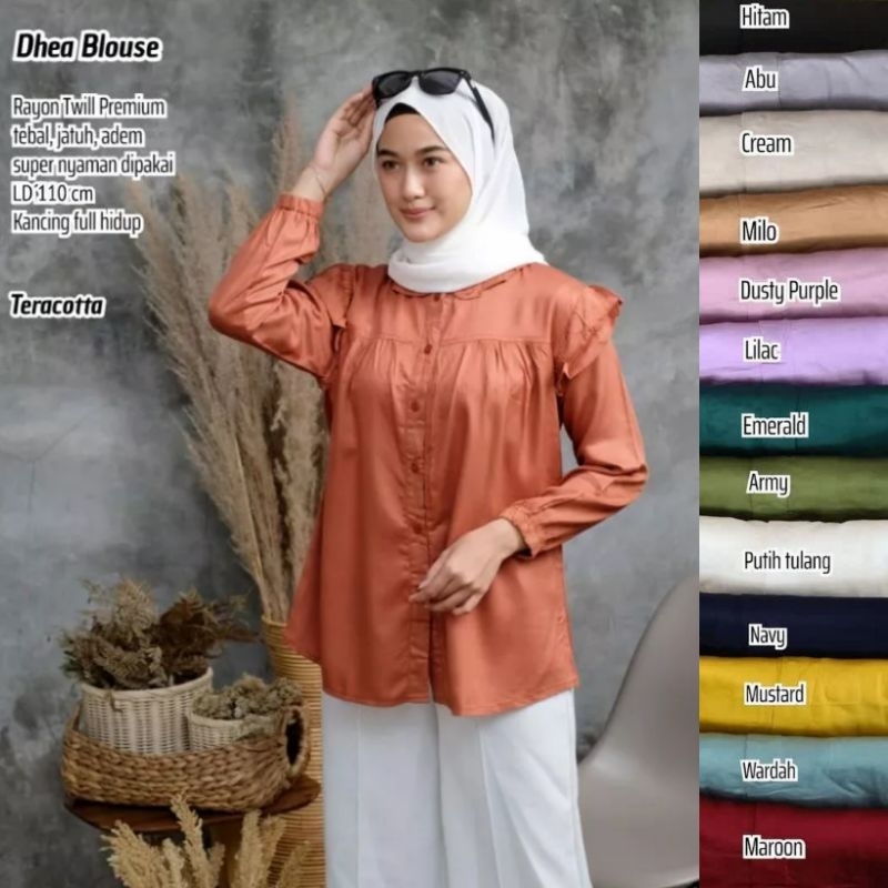 DEA BLOUSE RAYON TWILL || BLOUSE RAYON TWILL || KEMEJA RAYON POLOS || BLOUSE REMPEL KOREA || ATASAN 