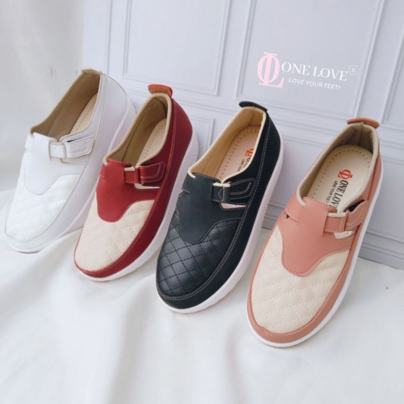 one love alicia sepatu wedges wanita bordir sepatu sneaker kasual best seller