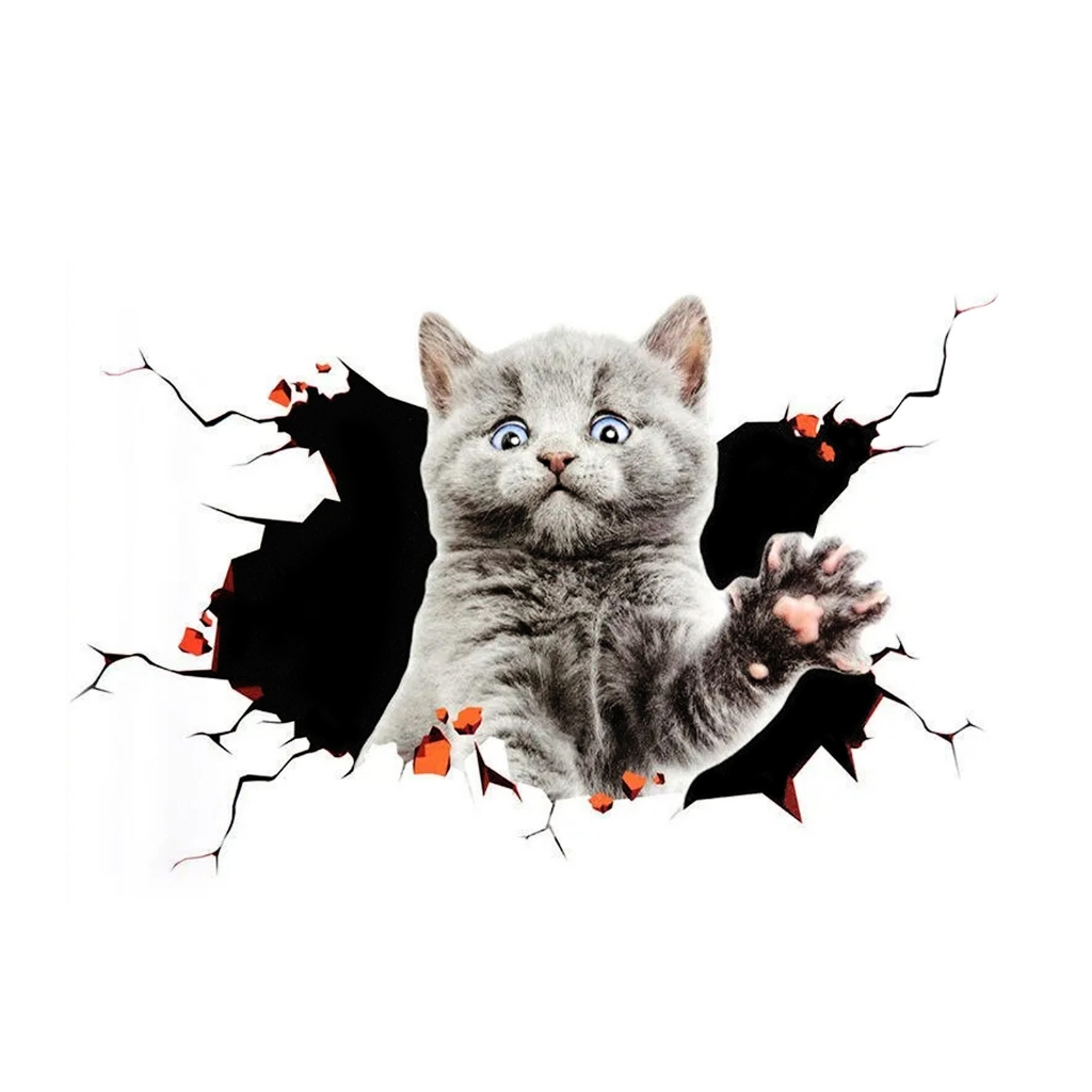 

Stiker anak kucing lucu 3D sticker hewan aksesoris eksterior mobil motor dan hiasan dekorasi dinding rumah