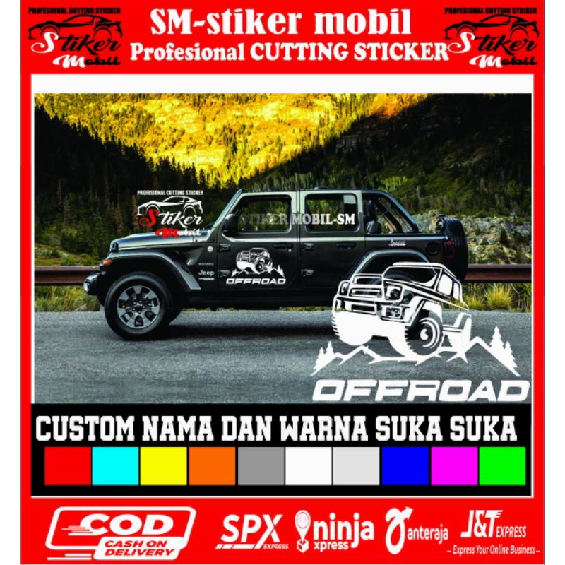 stiker offroad pintu mobil jeep katana jimny dll stiker mobil sticker variasi mobil sticker car
