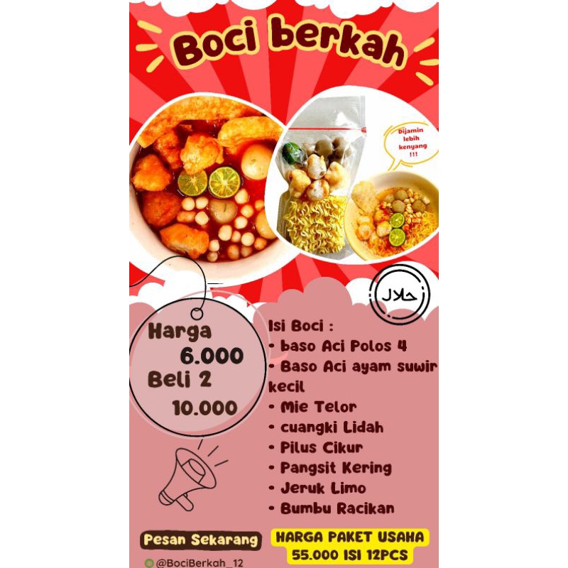 

BASO ACI INSTAN/ BASO ACI JIBEH/ BOCI MAKNYOS/BOCI AYAM SUWIR ORIGINAL/ BOCI AYAM SUWIR PEDESPOL/BOCI KUMPLIT/BOCI KENYANG