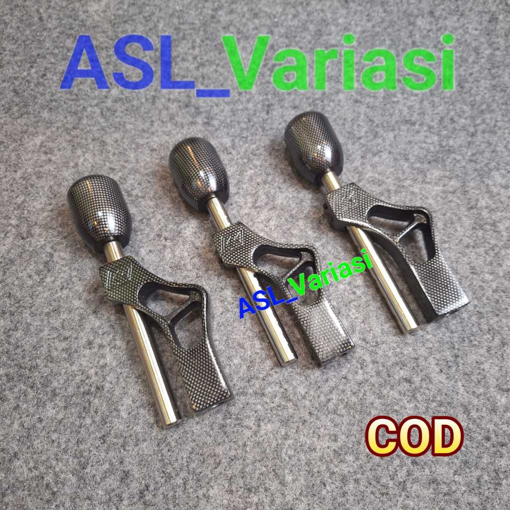 Shift Knob Ekstender Mobil Set Tuas Persneling Burn Tip karbon Alumunium tuas kepala knop knob + tia