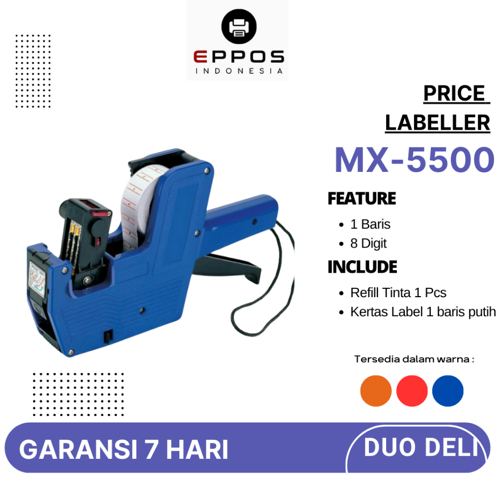 

Price Labeller MX-5500 [1 Baris/8 Digit] [Biru]