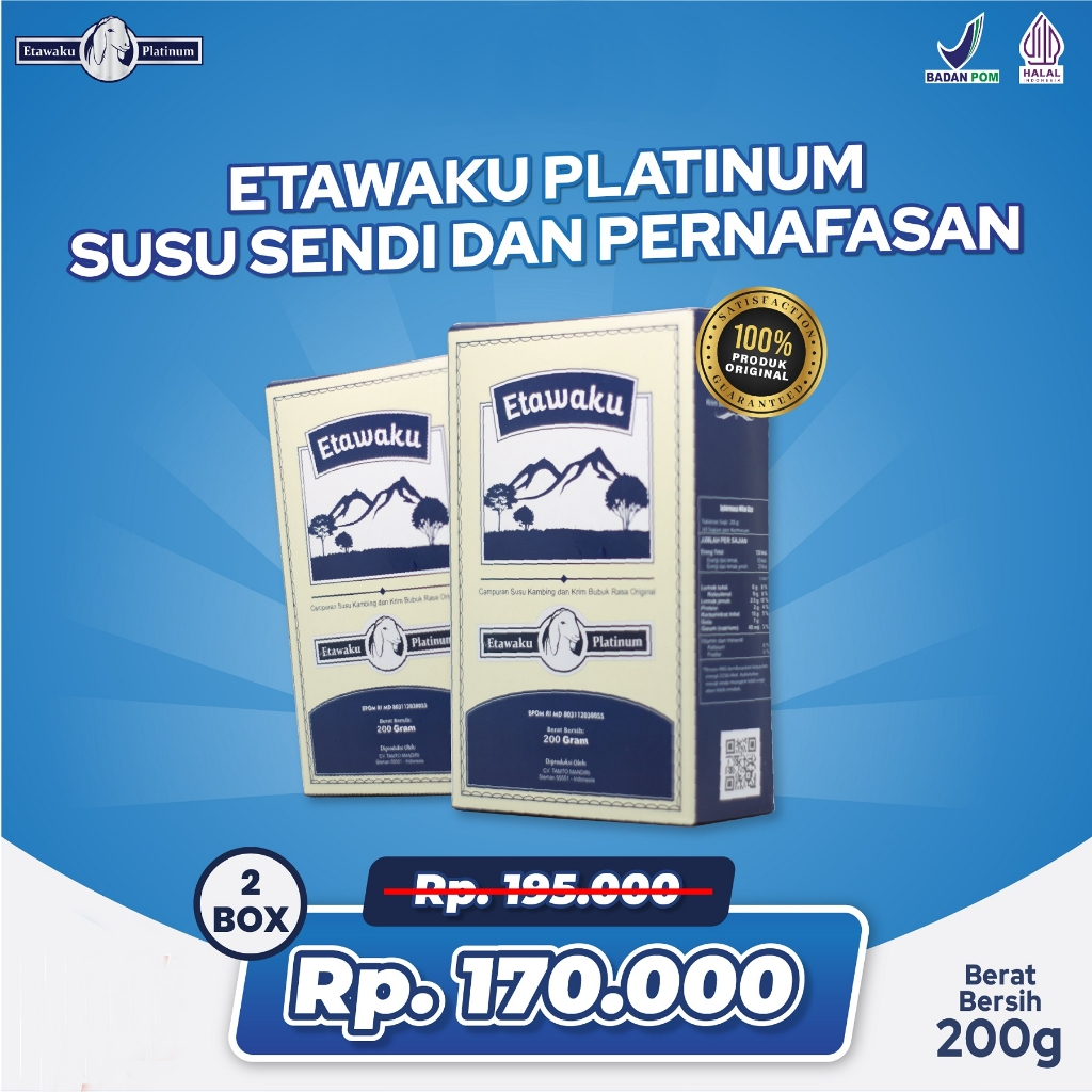 

Etawaku Platinum Paket 2 Box - Susu Kambing Etawa Murni & Krimer Bubuk