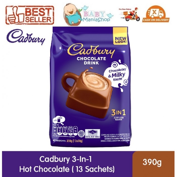 

Cadbury Hot Chocolate Drink 3in1 Malaysia (30g x 13 sachet)