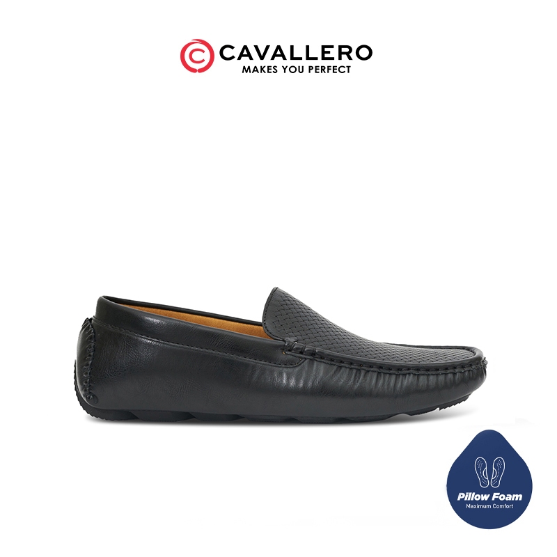 Sepatu Pria Casual loafers moccasin Cavallero Winsgrey Black
