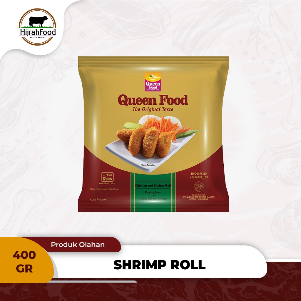 

Queen Food Shrimp Roll Daging Udang dan Ayam Olahan Praktis 340 gram