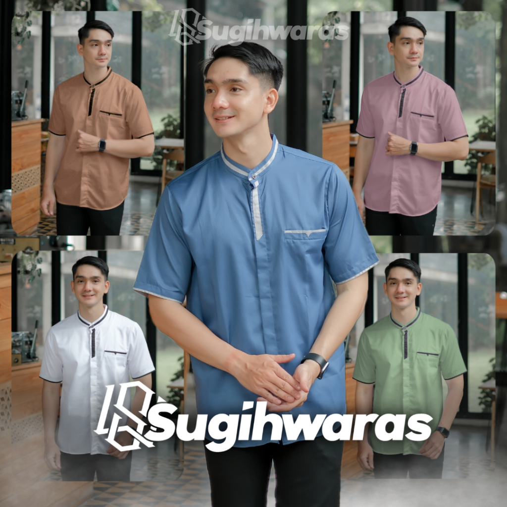 Baju Koko Pria Dewasa Lengan Pendek Terbaru Kain Toyobo Import Warna Biru Denim
