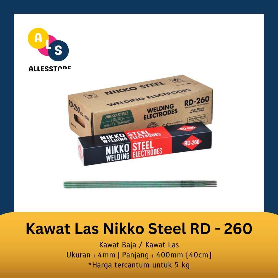 Kawat Las Nikko Steel RD - 260/Kawat Las Listrik/RD - 260 4.0 x 400 mm