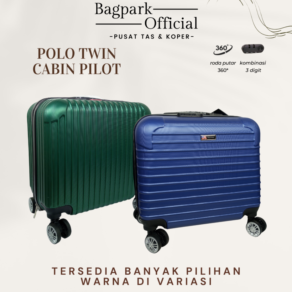 BAGPARK Koper Fiber ABS Polo Twin 18 Inch / Cabin Size / Koper Cabin Pilot / Koper Import / Koper Pr