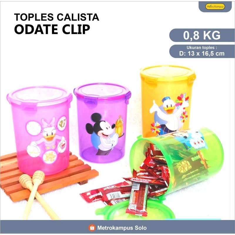 TOPLES CALISTA ODATE CLIP 0,8KG / Toples Clip / Toples Bulat / Toples Krupuk / Toples kue