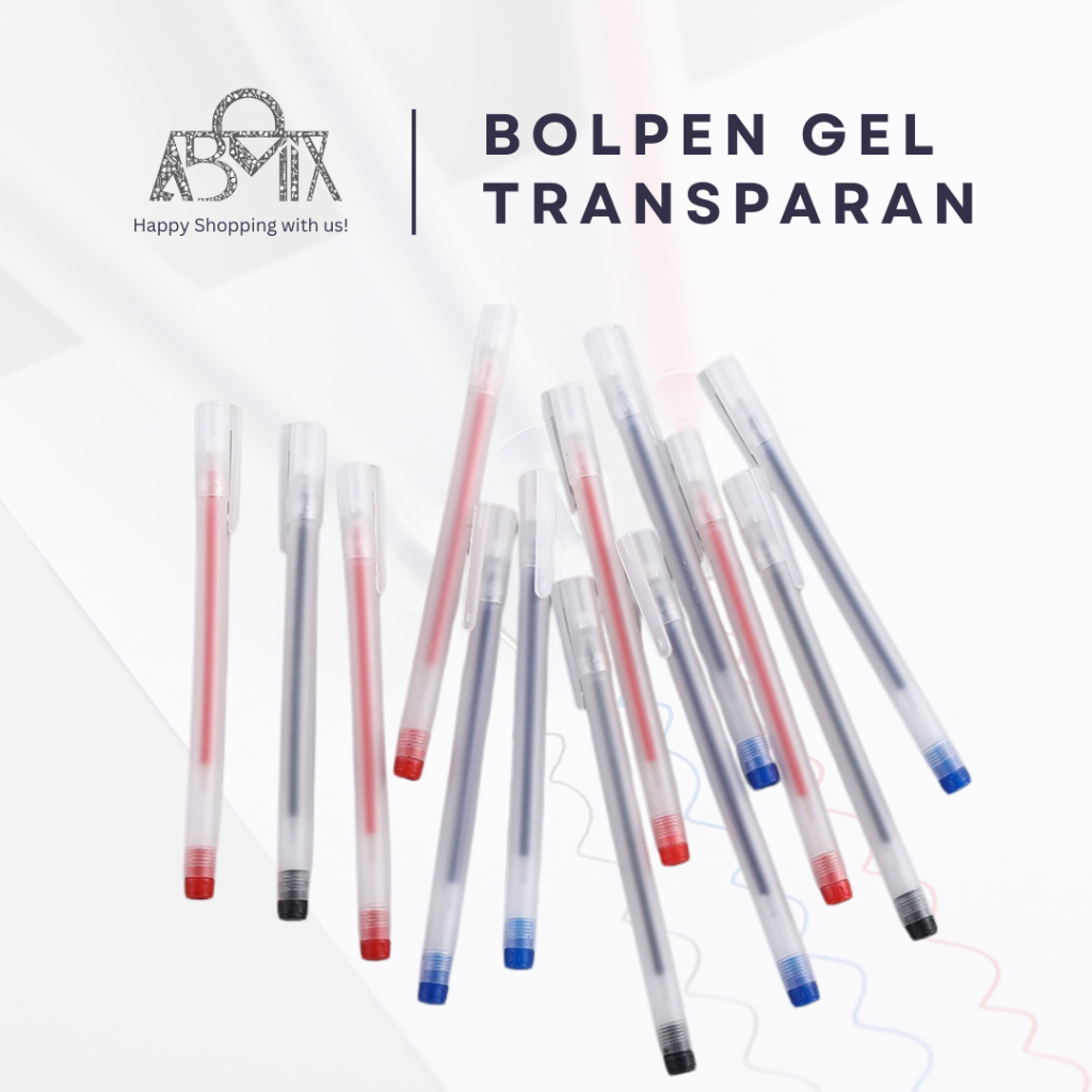 

Pulpel Gel 0.5mm Bolpoin TRANSPARANT Pena Pulpen Tinta Gel Cair Pena Pen Gel