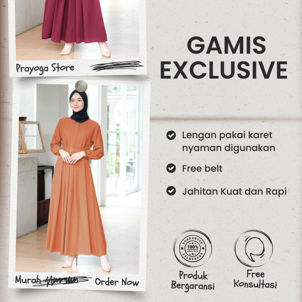 Dress Baju Gamis Pesta Wanita Kekinian Polos Perempuan Cewek Cewe Buat Untuk Kondangan Ibu Ibu Terba