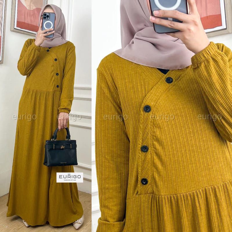 Bronte maxi bahan kaos rajut adem