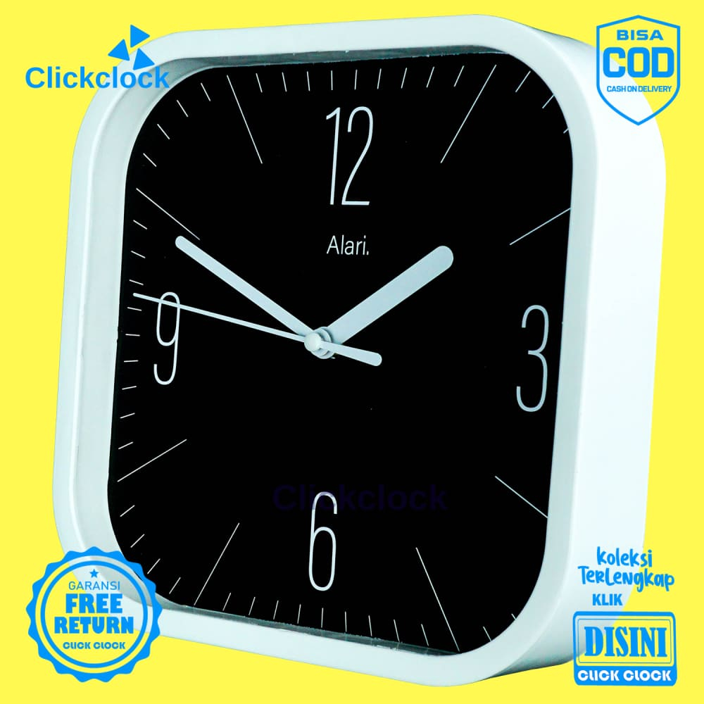 Jam Dinding Quartz Minimalis Abu Alari AL1202-5454 Besar Dekorasi Kamar Murah