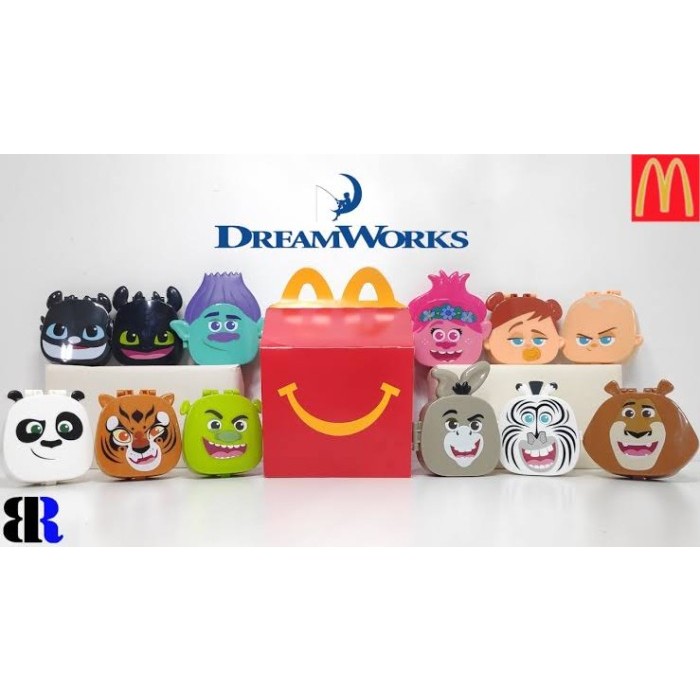 MCD MCDONALS HAPPY MEAL TOYS - DREAMWORKS KUNGFU PANDA SHERK TROLL DLL