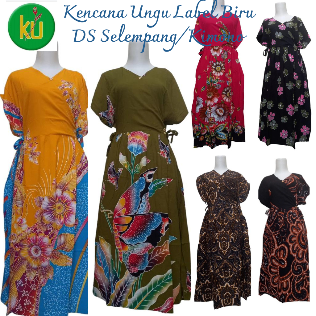 New Daster Kencana Ungu Label Biru / KUB Original 100% Asli Kode DS Selempang atau Daster Kimono –  105DKU