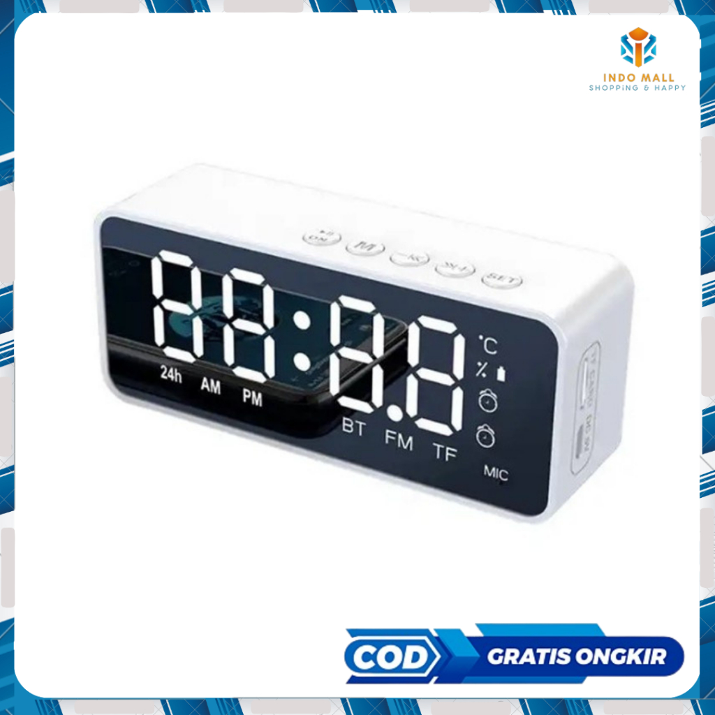 G50 Speaker Bluetooth LED Jam Radio Full Bass Loudspeaker Music Box Indomall