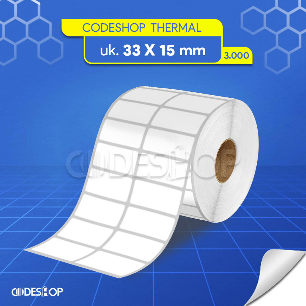 

Label Thermal 33x15 mm 3000 Pcs Stiker Printer Barcode Zebra TSC
