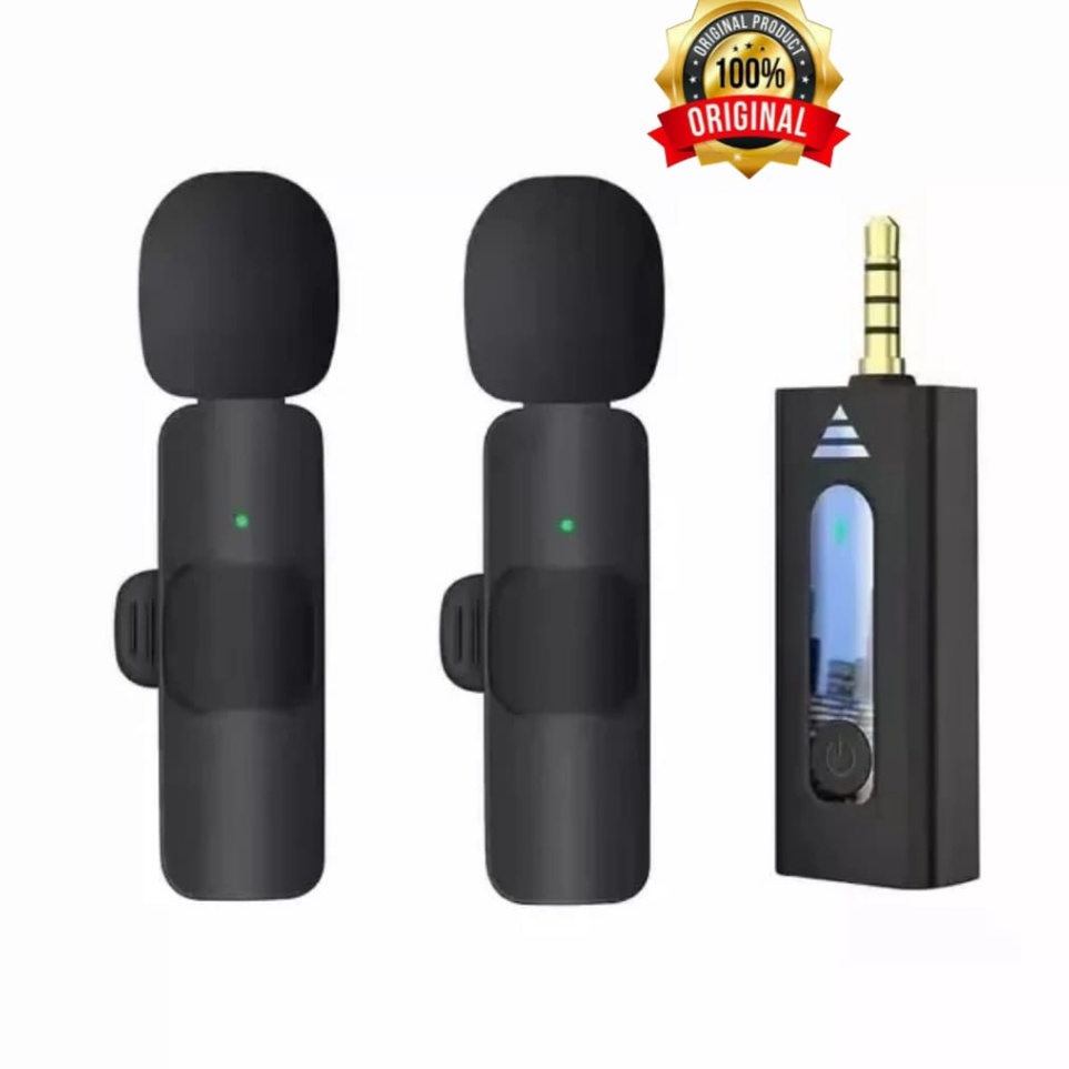 GROSIR CLIP ON MICROPHONE K35 MIC CLIP WIRELESS USB  MIC YOUTUBER BLUETOOTH Terlaris