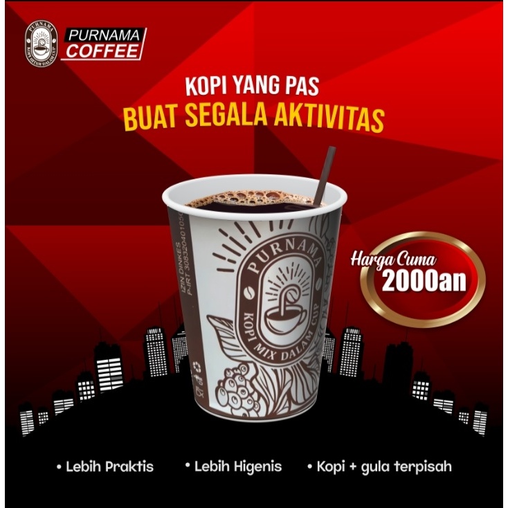 

Kopi Purnama robusta Mix dalam Cup | Kopi Instan Siap Seduh