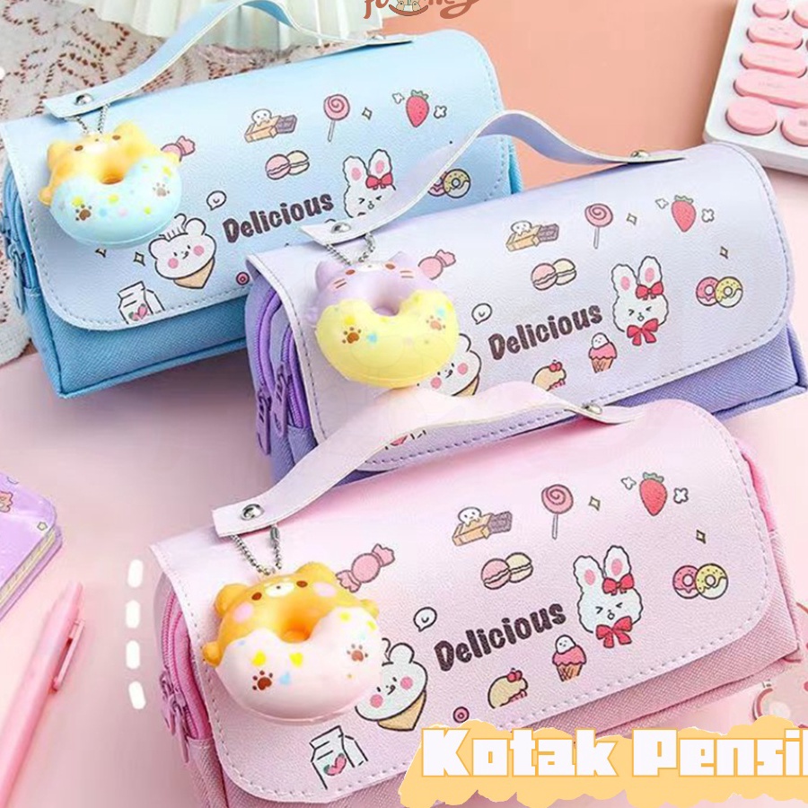 

Terlaku Poney Kotak pensil anak perempuan dekompresi lembut Tempat pensil anak berkapasitas besar Squishy pencil case anti air