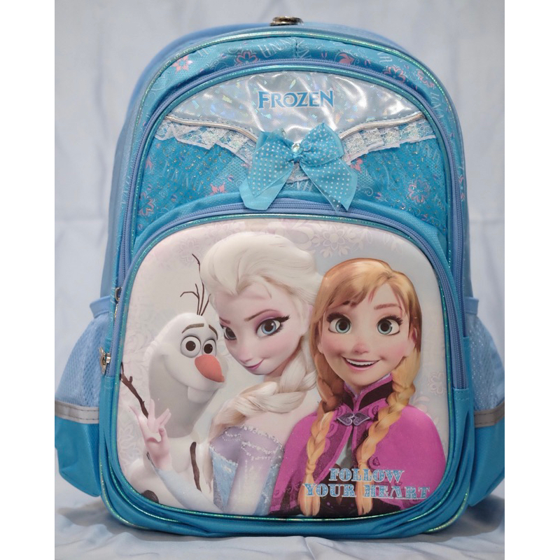 Tas Sekolah Disney Frozen Elsa Ana olaf Blue - Disney Frozen Elsa Ana Olaf blue