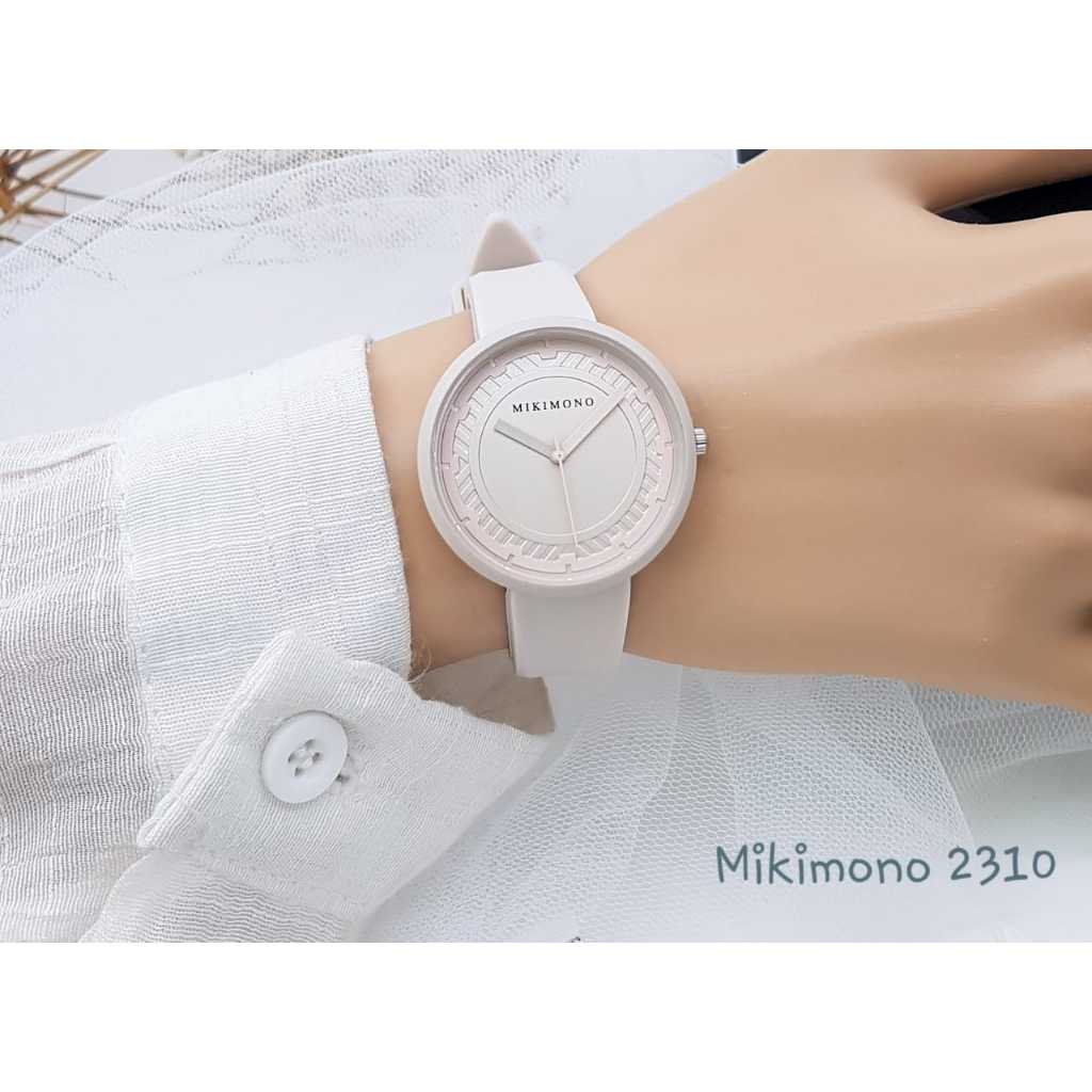 MIKIMONO Jam Tangan Wanita Original Analog Tali Rubber 2310 Free Box & Baterai Cadangan