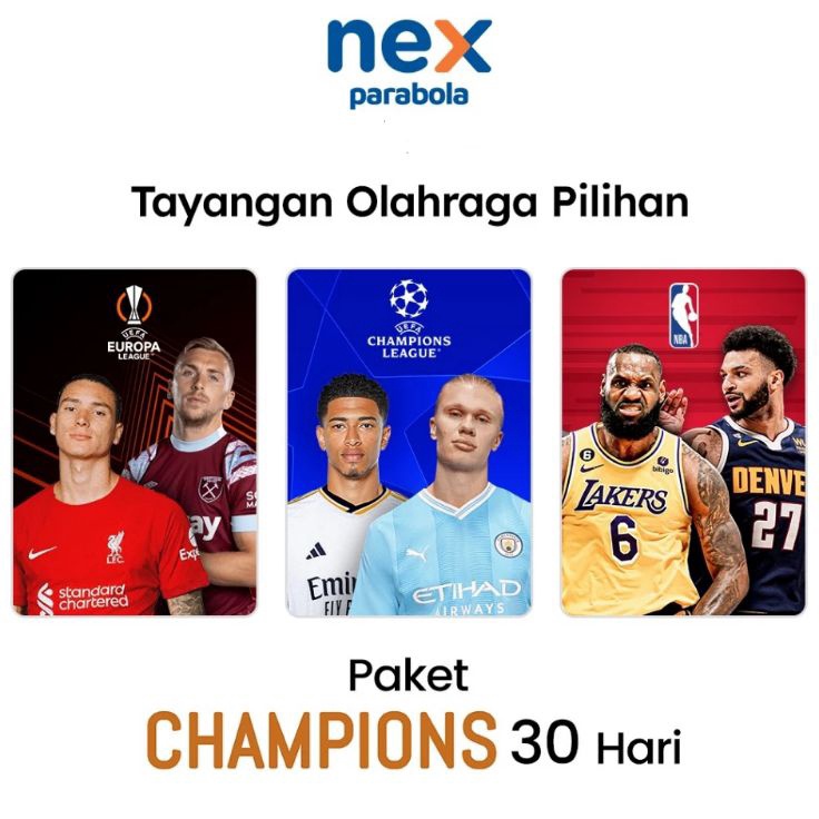 HOT PROMO Nex Parabola Paket Champions 3 Hari