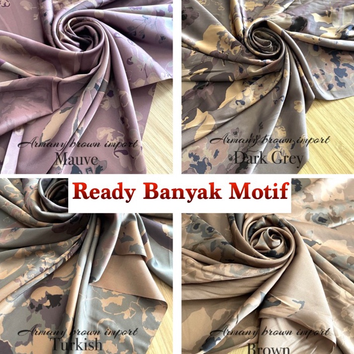 Star Seller Bahan Kain Armani Silk Ecoprint brown Premium mewah  armany silk abstrak  kain silk mete