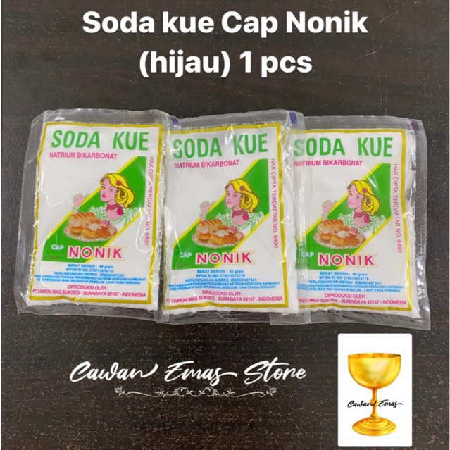 

Soda Kue Cap Nonik 40gr (1pcs) / soda kue nonik hijau / soda kue nonik sachet