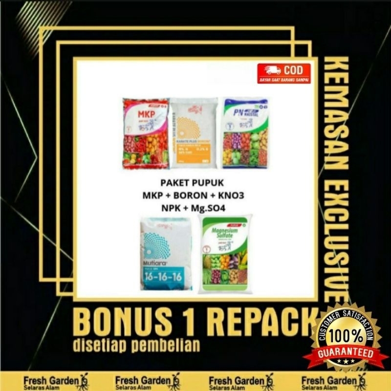 5 Paket Pupuk Anggur Ekonomis Mkp Kno3 Boron Magnesium Sulfat Npk Pak Tani