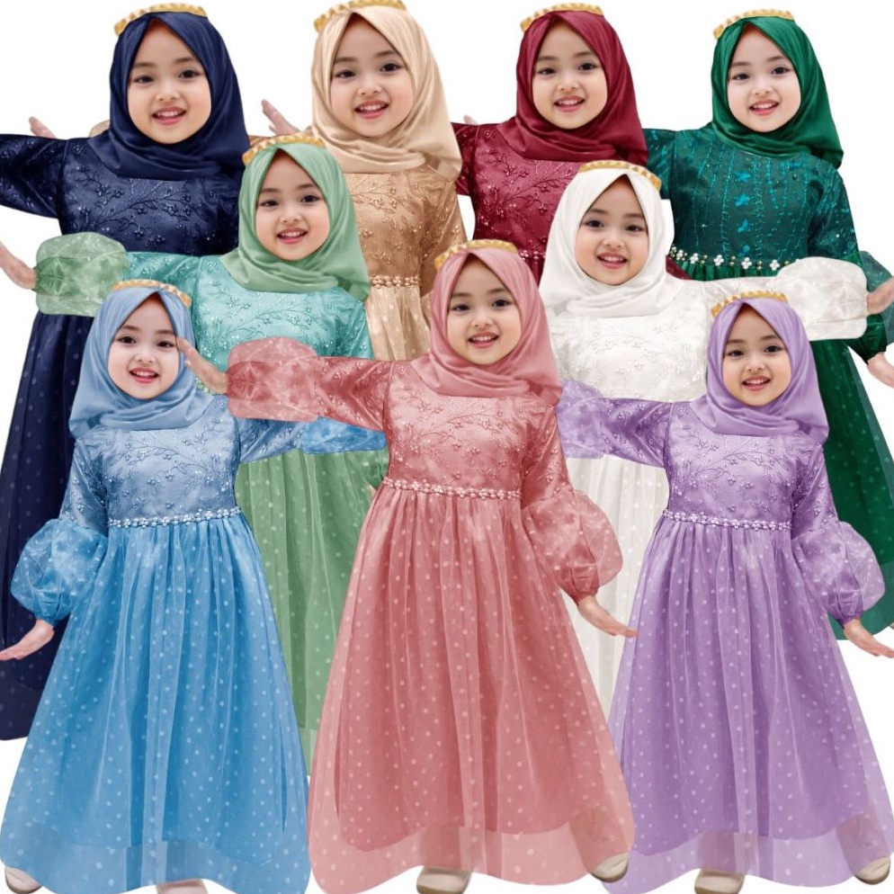 Gamis anak perempuan Meliana 211thn  baju pesta anak perempuan muslim  baju pesta anak muslim  gamis pesta anak  baju muslim anak perempuan  gaun pesta anak muslim  gaun anak muslim  gaun muslim anak  gamis putih anak  baju gamis anak perempuan