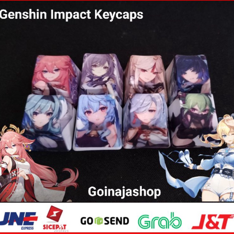 BEST SELLER Genshin Impact Keycaps Oem Profile Tombol Mekanikal Keyboard