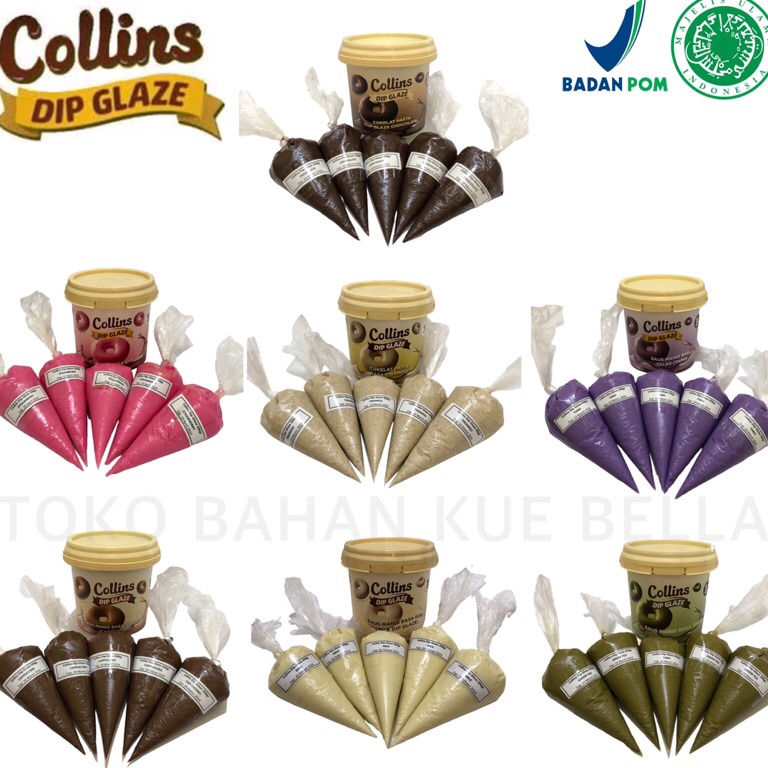 

11 SALE COLLINS Dip Glaze 2gr REPACK Dipping Donat Coklat Lumer