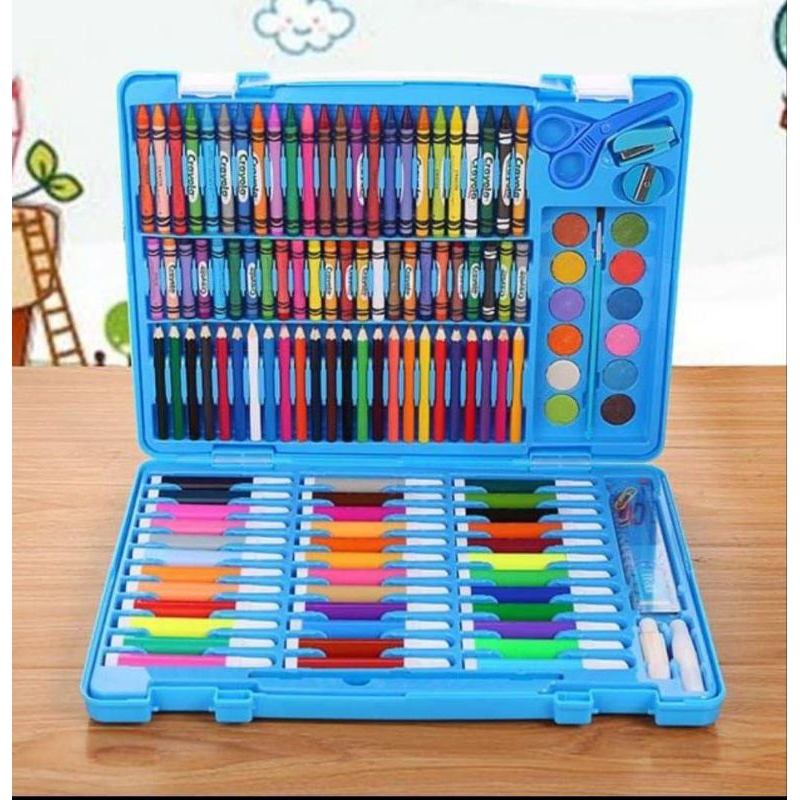 

Crayon Anak Set Koper 150 in 1 Crayon Mewarnai dan Melukis Lengkap dengan Cat Air - Blossom Kids