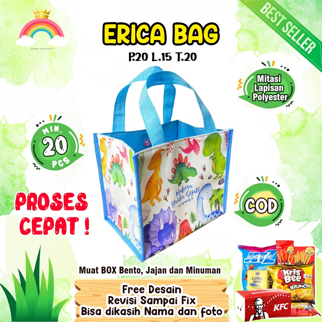 

PROMO [ERICA BAG] TAS ULTAH CUSTOM NAMA/SOUVENIR ULTAH GOODIE BAG ULANG TAHUN ANAK MURAH TERLARIS