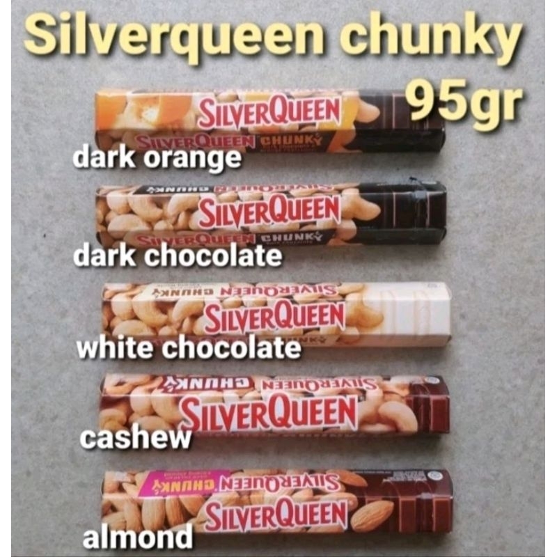 

Silverqueen Chunky Bar 95gr Silver Queen Chunkybar 95 gr Coklat Cokelat Rasa Almond Cashew Kacang Mente Mete Mede Ukuran Besar 95g Chocolate 95 gr 100gr 100 gr 100g