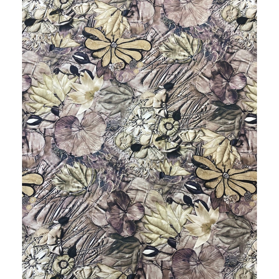 Promo Bella Donna  5 Satin Print silk bahan Kain premium Kain seta pura Bahan Printing Motif Teratai