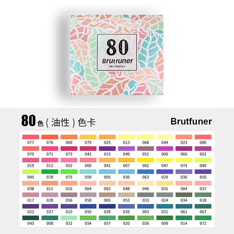 

HJK Brutfuner Pensil Warna Original 80 Colors Pastel oil Colored Pencils