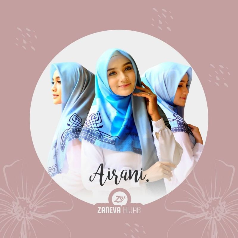 zaneva hijab voal motif segiempat - airani