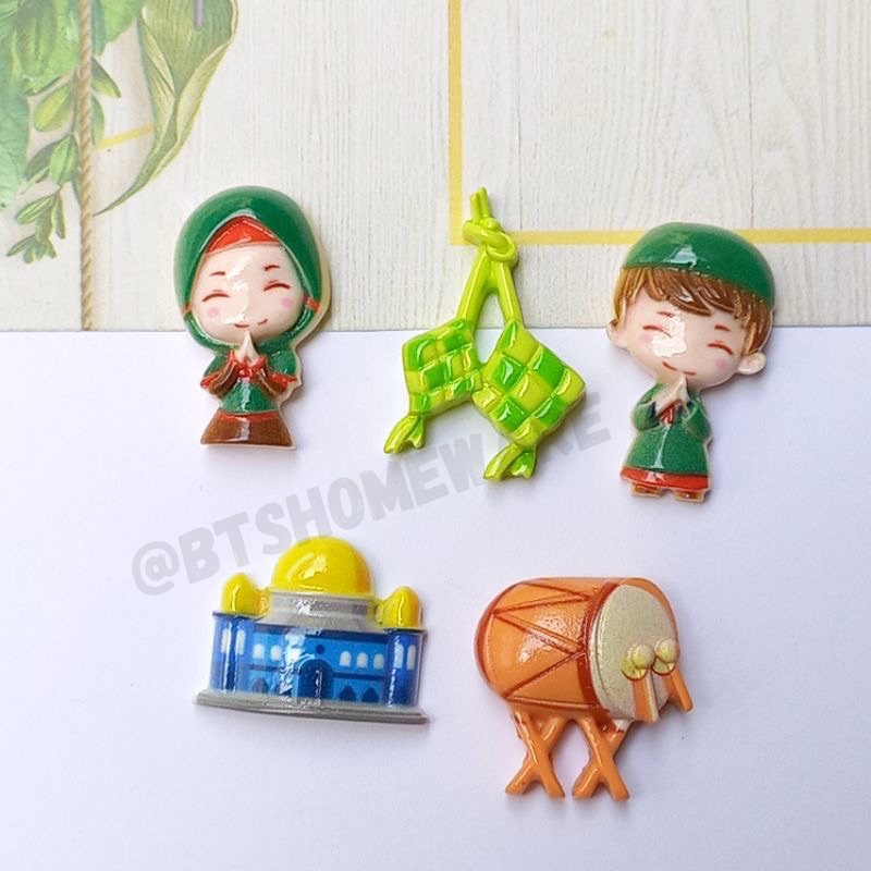 

Hiasan Idul Fitri Clay Resin Glossy karakter muslim bahan aksesoris ecer Toping Kue Lebaran Dekorasi Kue Cake Topper