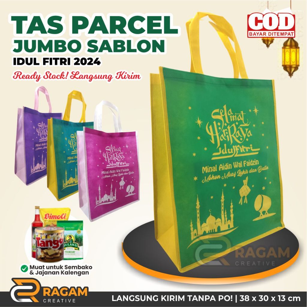 

Tas Idul Fitri 1445 H Sablon / Parsel dan Hampers Lebaran 2024 Ready Stock