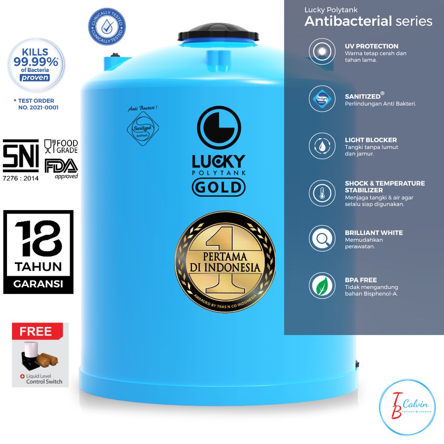 Tangki Air / Toren Air Lucky Gold Anti Bakteri 5000 Liter LAB 500