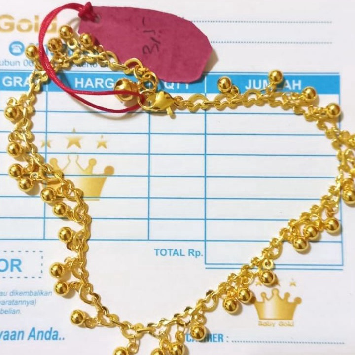 55 COD gelang kaki india emas asli dapat surat dari toko