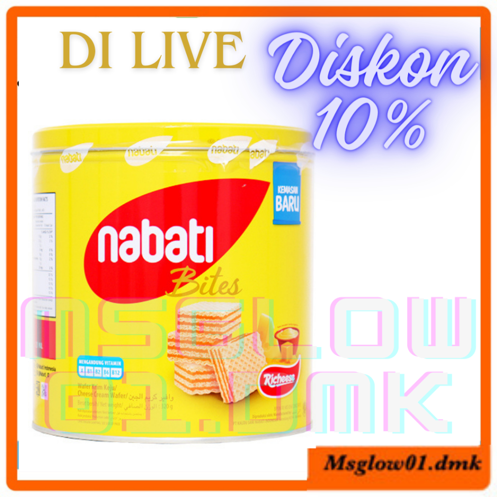 

[Promo] wafer NABATI KEJU kaleng promo murah rasa keju 300g diskon 10% di live