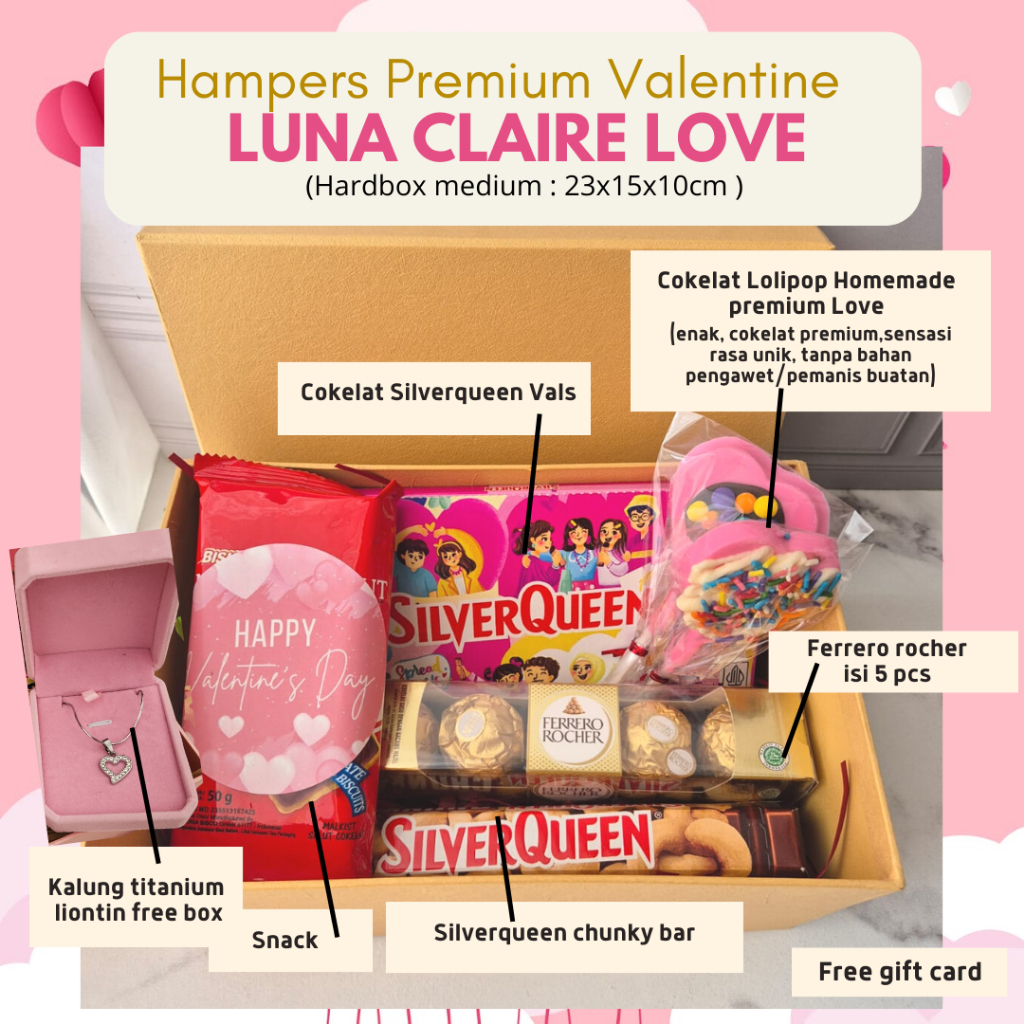 

Hampers Valentine Kado Box Cewek Coklat Valentine untuk Hadiah Pacar Cewe Vals Day Cewek Cowok Sweet