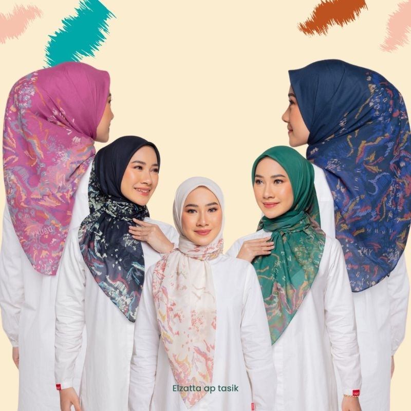 SCARF DAUKY KERUDUNG MOTIF DAUKY ELZATTA ART PATTERN SCARF DAUKY MARBLE SPLATTER SCARF DAUKY HIJAB S