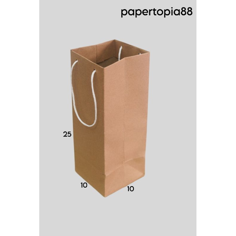 

Paper bag P 10 x L 10 x T 25 Botol Minuman coklat polos